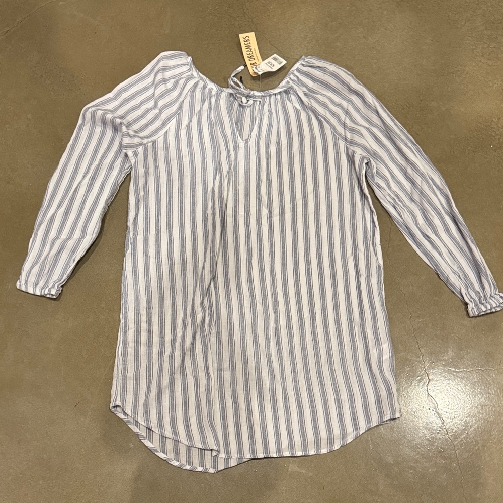 Universal Thread Blue and White Striped Blouse